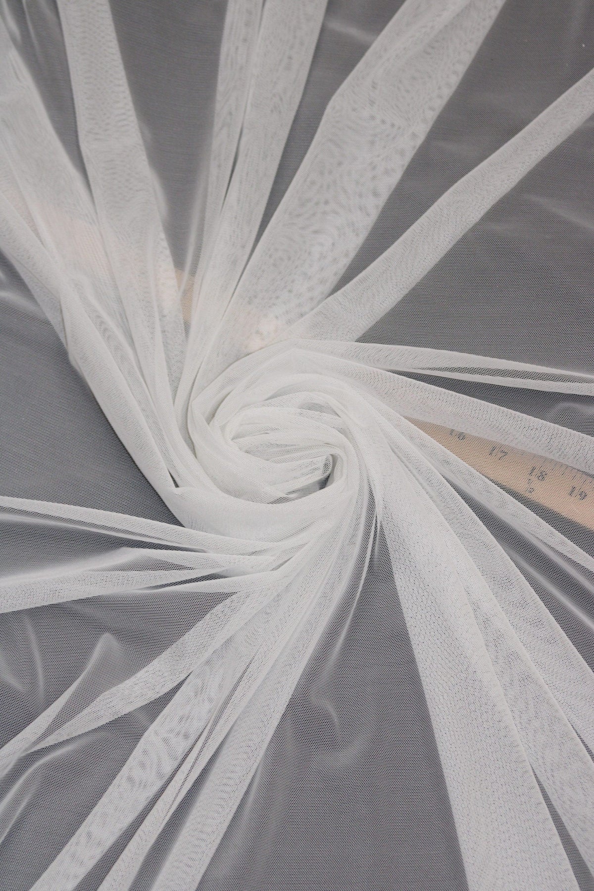 Power Mesh Nylon Spandex Fabric - White, Sheer Mesh, 60" Width (1 Yard)