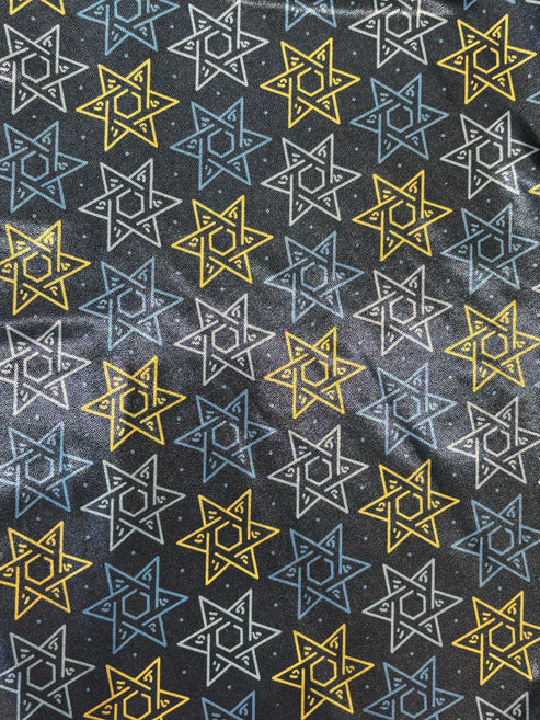 1 Yard Star of David Blue Mystique Spandex Fabric for Costumes and Dancewear 60 Inches Wide