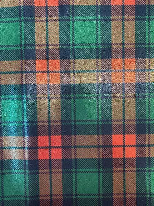 1 Yard Festive Plaid Red and Green Mystique Spandex Fabric for Holiday Costumes and Activewear 60 Inches Wide