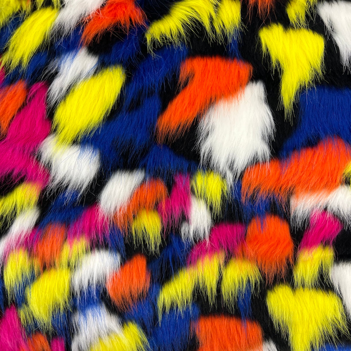 1 Yard Puzzled Multicolor Faux Fur Fabric  100% Polyester