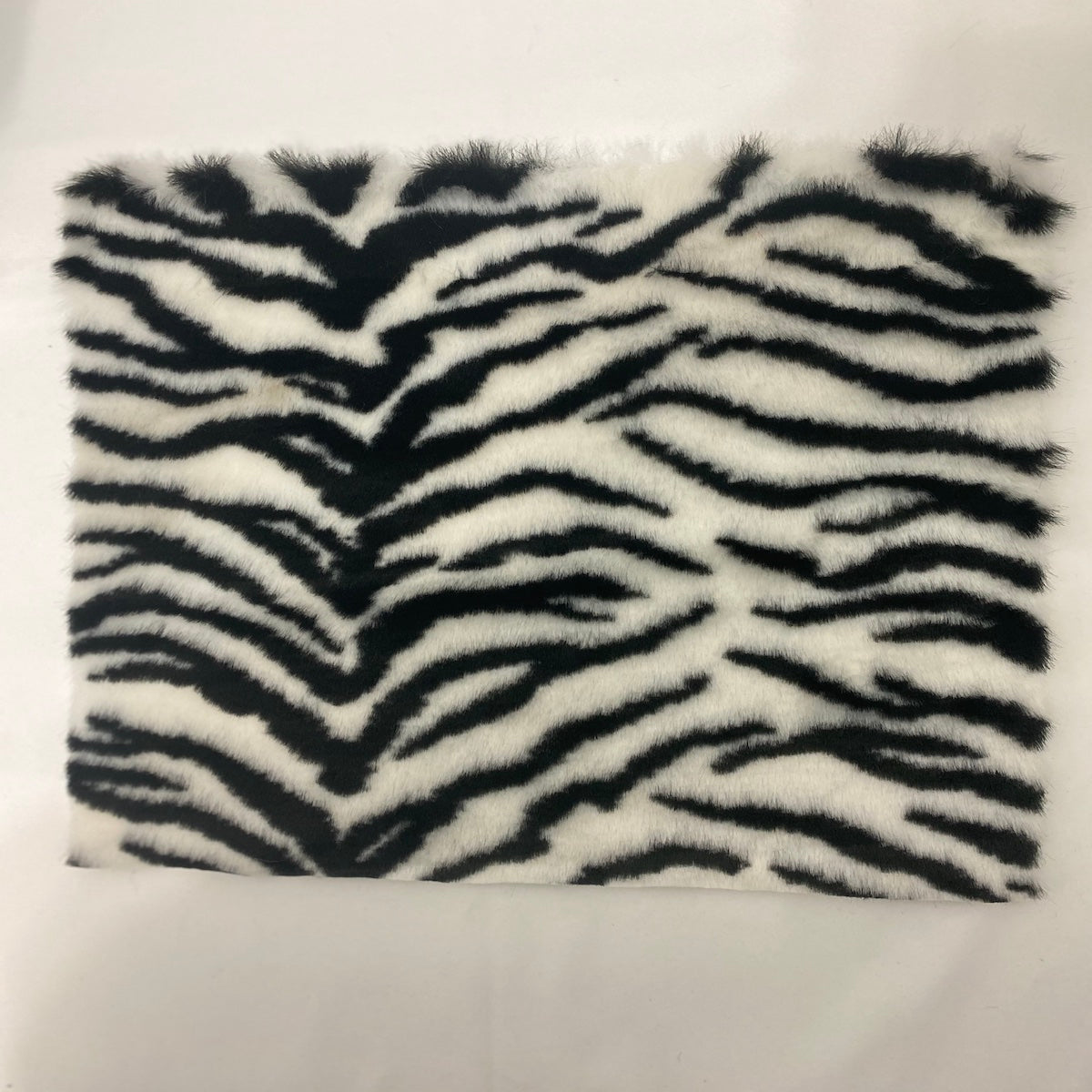 1 Yard White Black Tiger Luxe Plush Faux Fur Fabric 100% Polyester