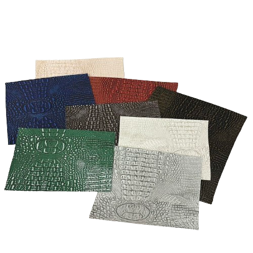 1 Yard Mugger Two Tone Gator Faux Leather Vinyl Fabric