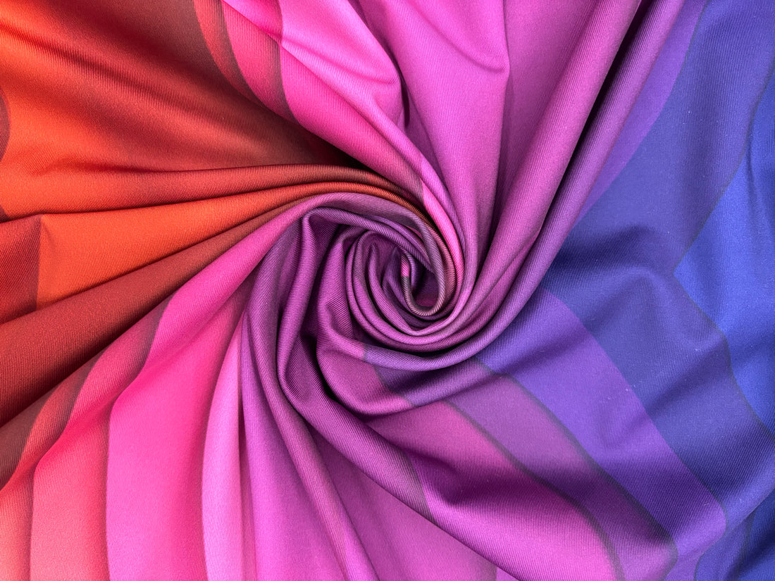 1 Yard Wave Illusion Spandex 4?way Stretch Fabric Swimwear Dancewear Activewear 58"/60" Width