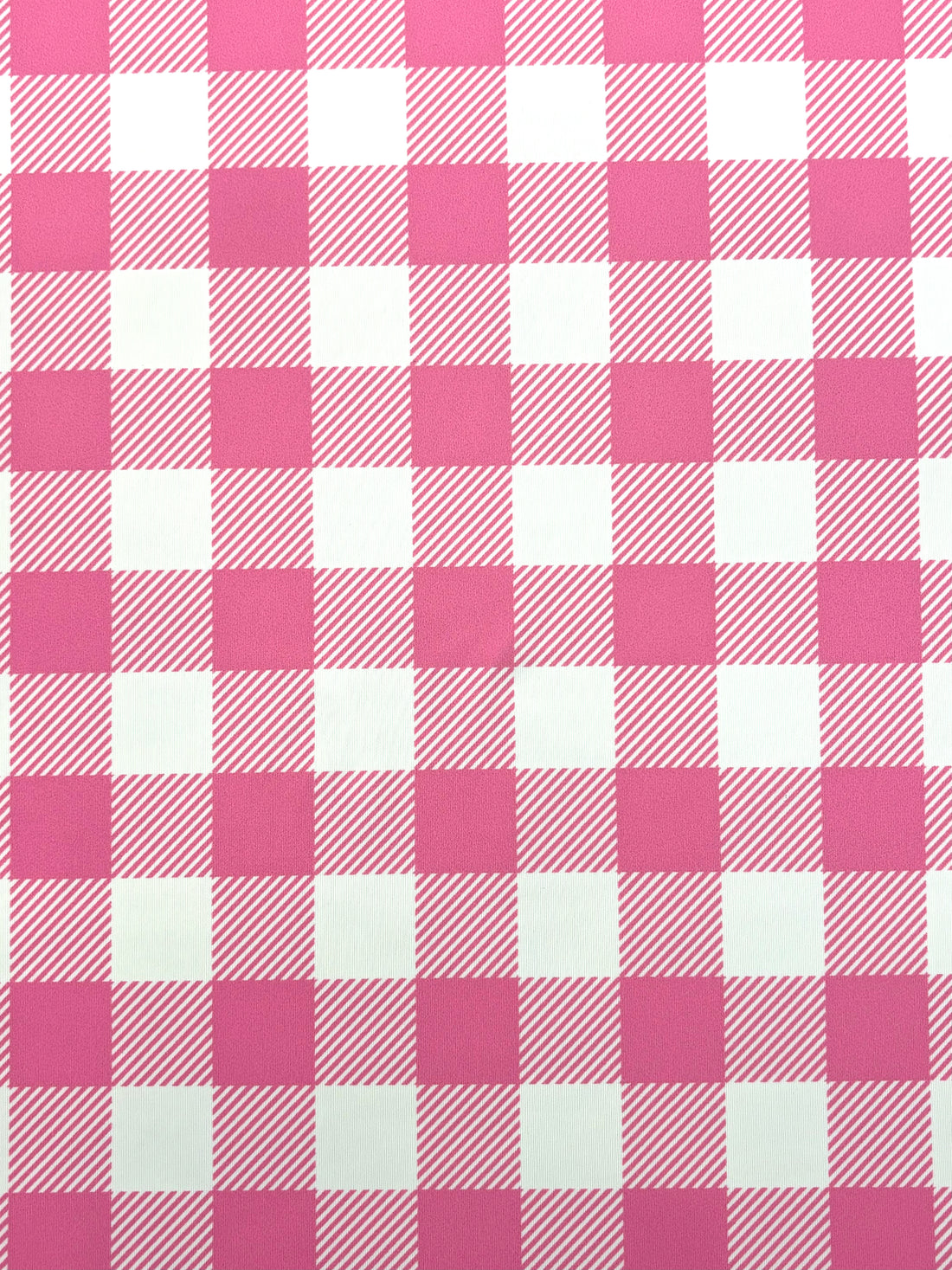 1 Yard Pink Gingham Print Spandex Fabric Four Way Stretch for Swimwear and Costumes 58"/60" Width