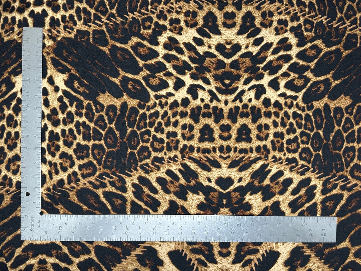 1 Yard Liverpool Knit Animal Print Fabric Stretch Crepe Texture for Clothing Projects 58 Inches Width