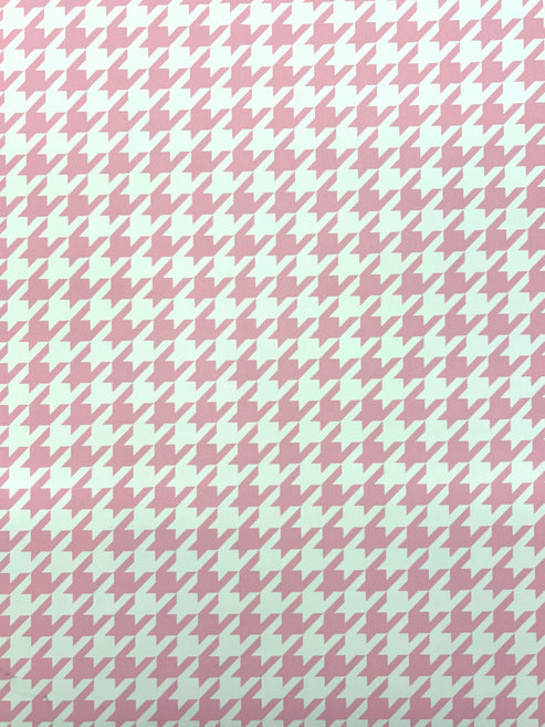 1 Yard Baby Pink Houndstooth Print Stretch Spandex Fabric for Swimwear and Activewear 58"/60" Width