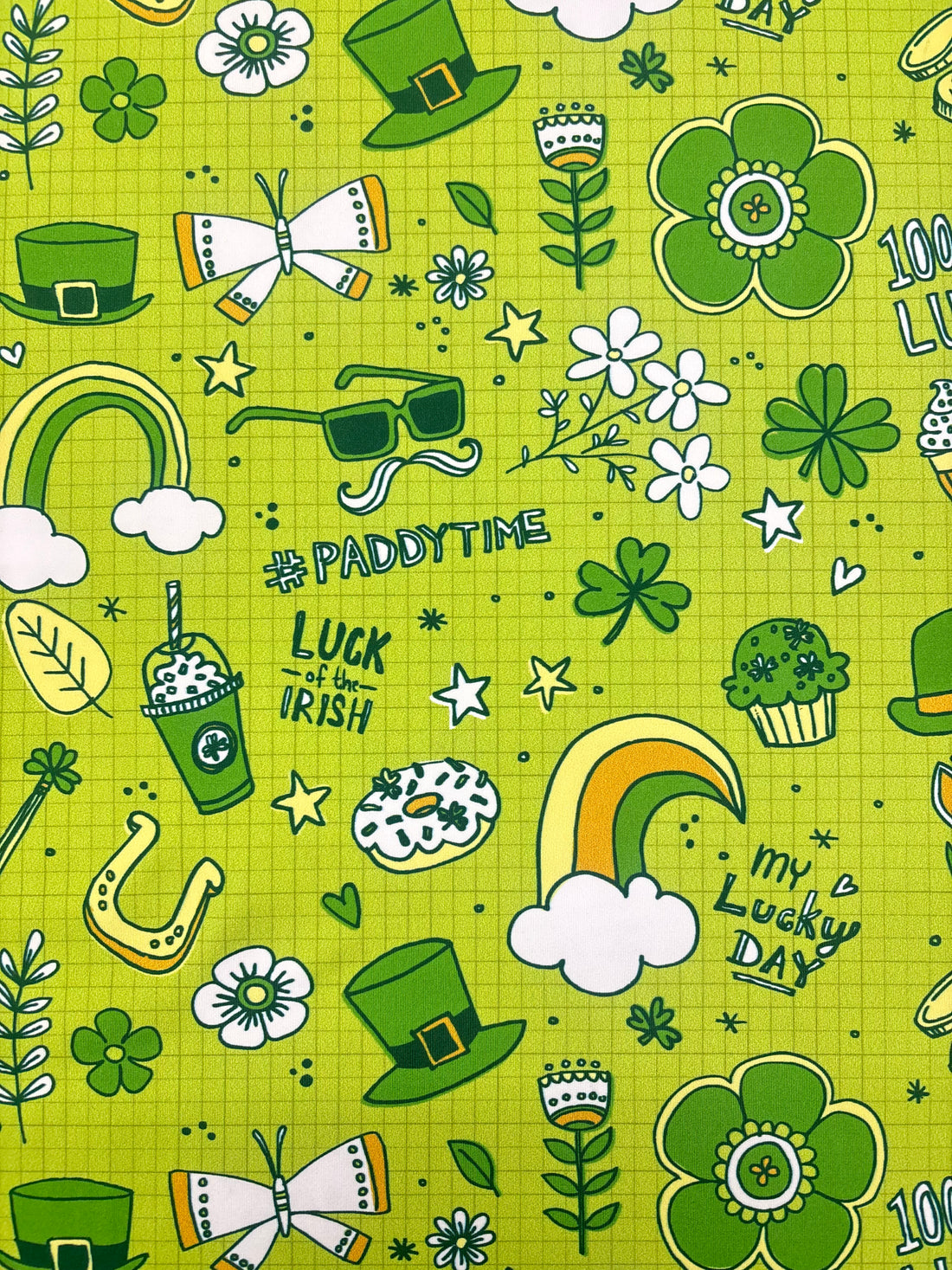 1 Yard St. Patrick’s Day Spandex Fabric for Swimwear Activewear Costumes 58"/60" Width