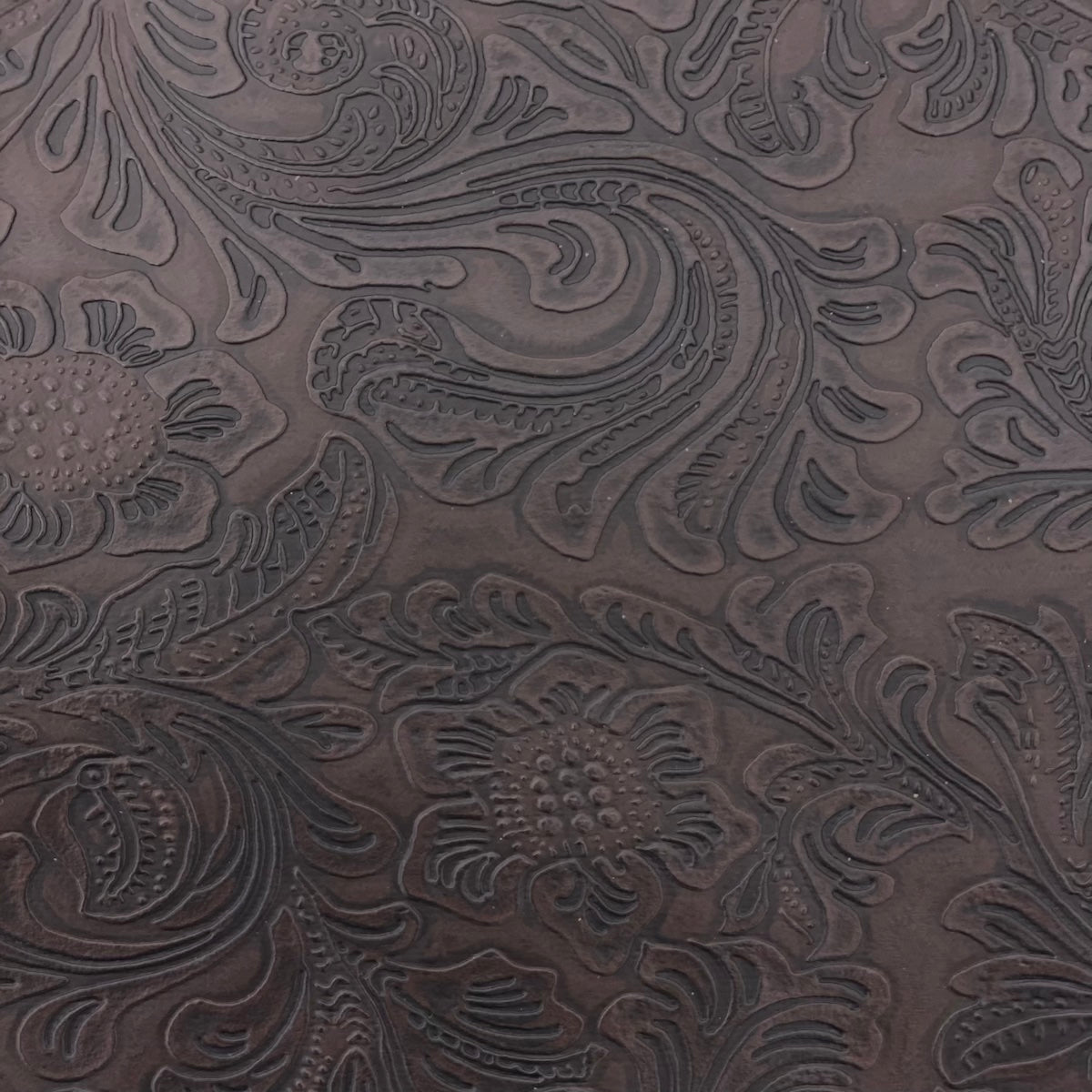 1 Yard Western Floral PU Faux Leather Vinyl Fabric 100% Polyurethane