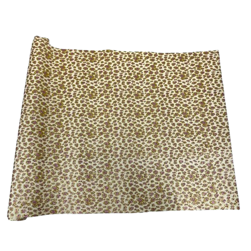 1 Yard Leopard Print Glitter Vinyl Fabric Canvas Back, 56" Wide for DIY Handbags & Decor