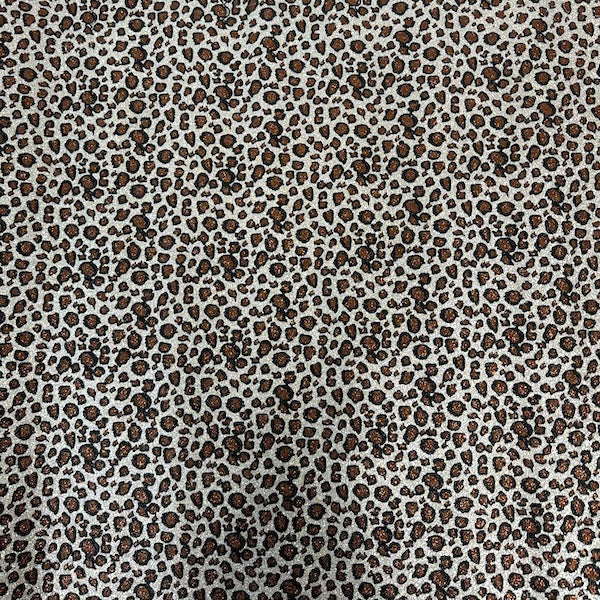 1 Yard Leopard Print Glitter Vinyl Fabric Canvas Back, 56" Wide for DIY Handbags & Decor
