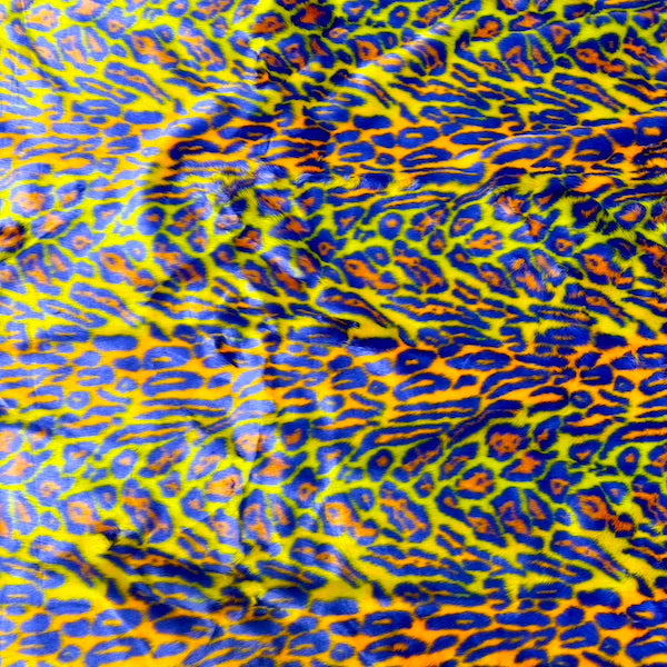 1 Yard Multicolor Rainbow Leopard Print Faux Fur Fabric