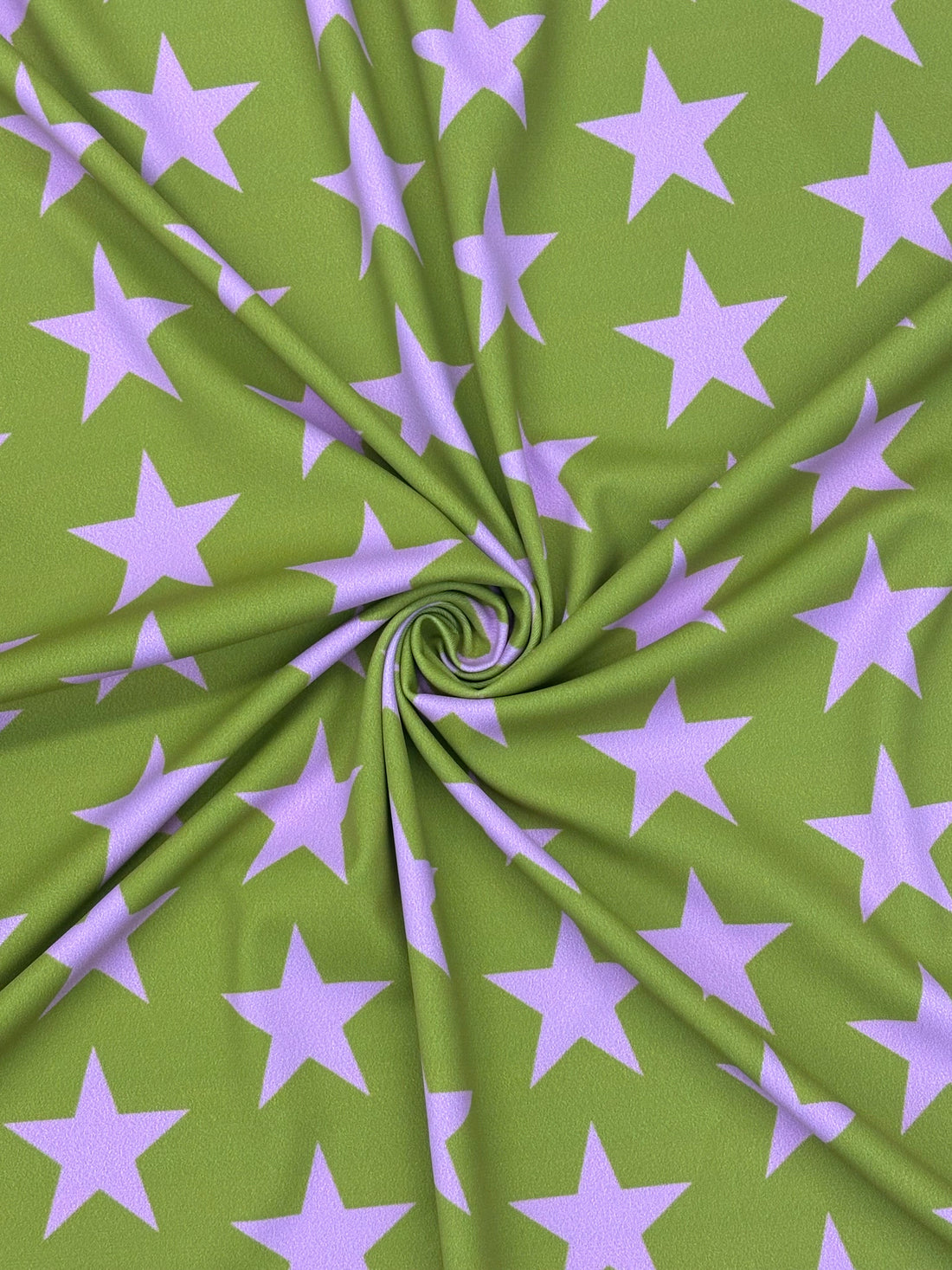 1 Yard Green and Pink Star Print Spandex Fabric Four Way Stretch for Swimwear and Costumes 58"/60" Width