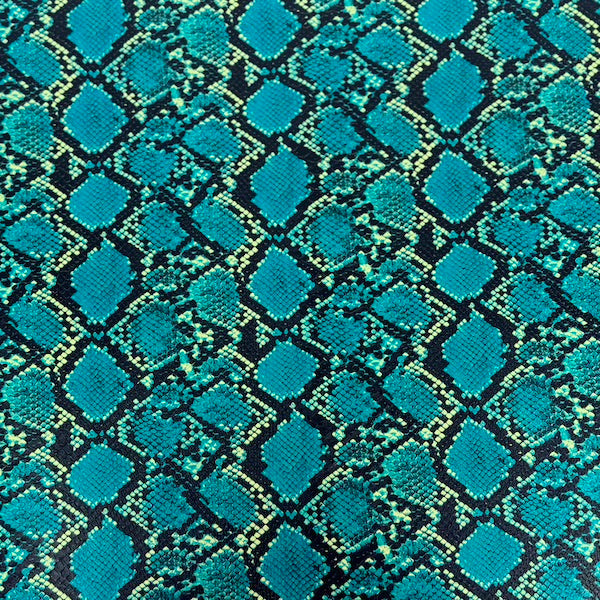 1 Yard Caicos Snake Skin Faux Leather Vinyl Fabric 100% PVC