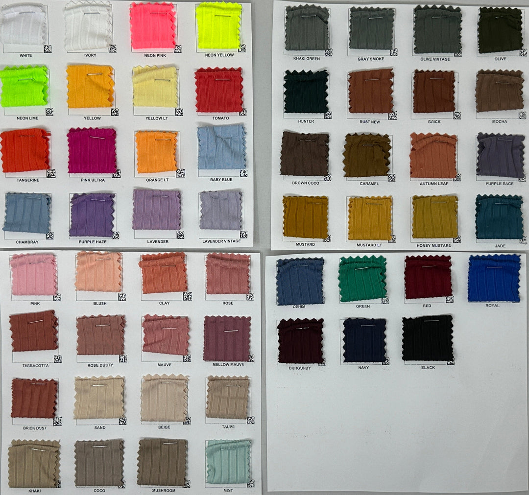 1 Yard 8x3 Yummy Brushed Rib Knit Solid Fabric Soft Stretchy 60 Inch Width