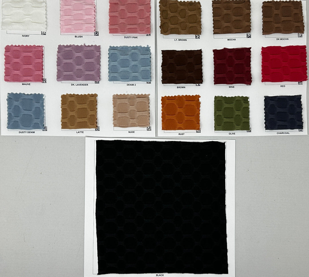 1 Yard Honeycomb Knit Solid Fabric Textured Soft Stretch 60 Inch Width