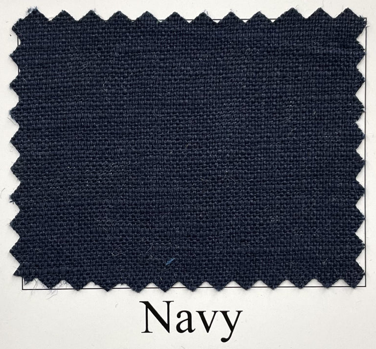 1 Yard Navy Blue Pure Linen Fabric, Softened Midweight 5.5 oz 54 Inch Wide