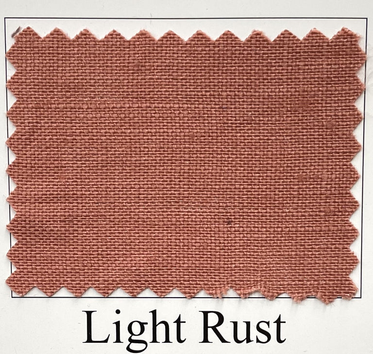 1 Yard Softened Light Rust Pure Linen Fabric Midweight 5.5 oz 54 Inch Solid Weave