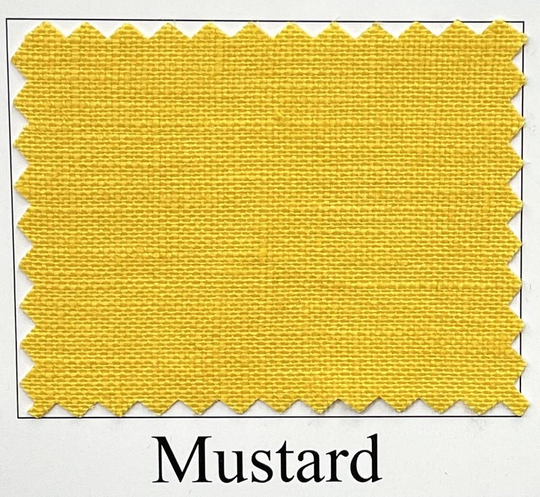 1 Yard Mustard Pure Linen Fabric 5.5 oz, Softened Midweight 54 Inch Solid Weave