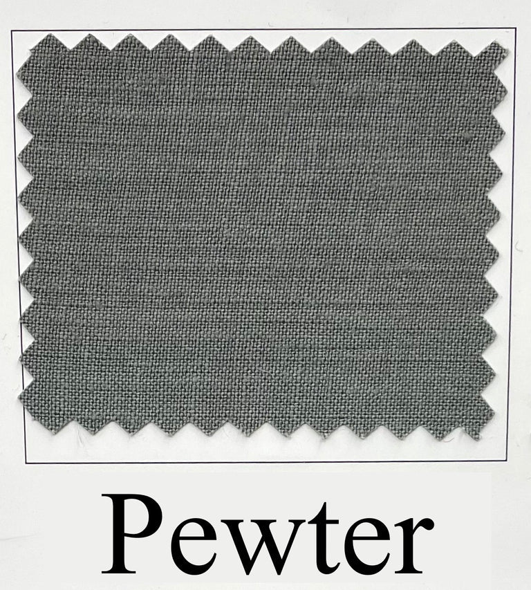 1 Yard Premium Pewter Pure Linen Fabric Midweight 5.5 oz 60 Inches Wide