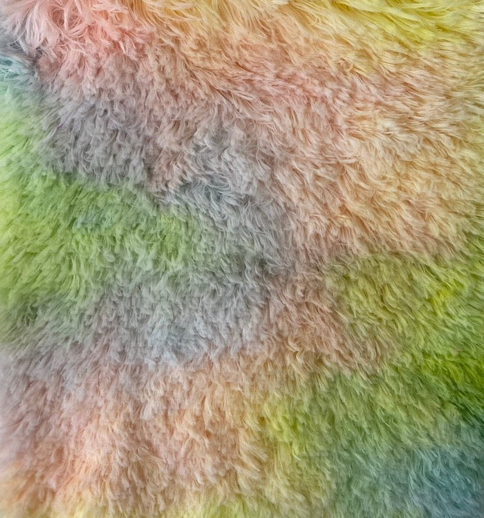 1 Yard Playful Rainbow Fuzzy Faux Fur Fabric 60" Width