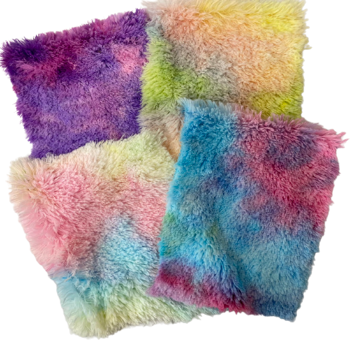 1 Yard Playful Rainbow Fuzzy Faux Fur Fabric 60" Width