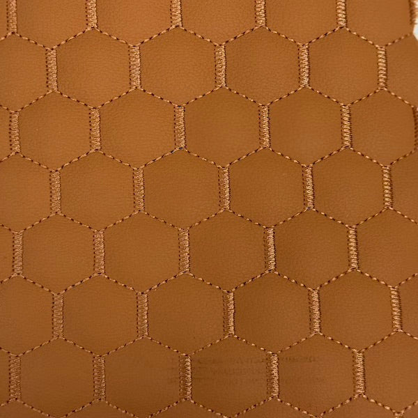 1 Yard Honeycomb Hexagon Quilted Foam Backed Faux Leather Vinyl Fabric
