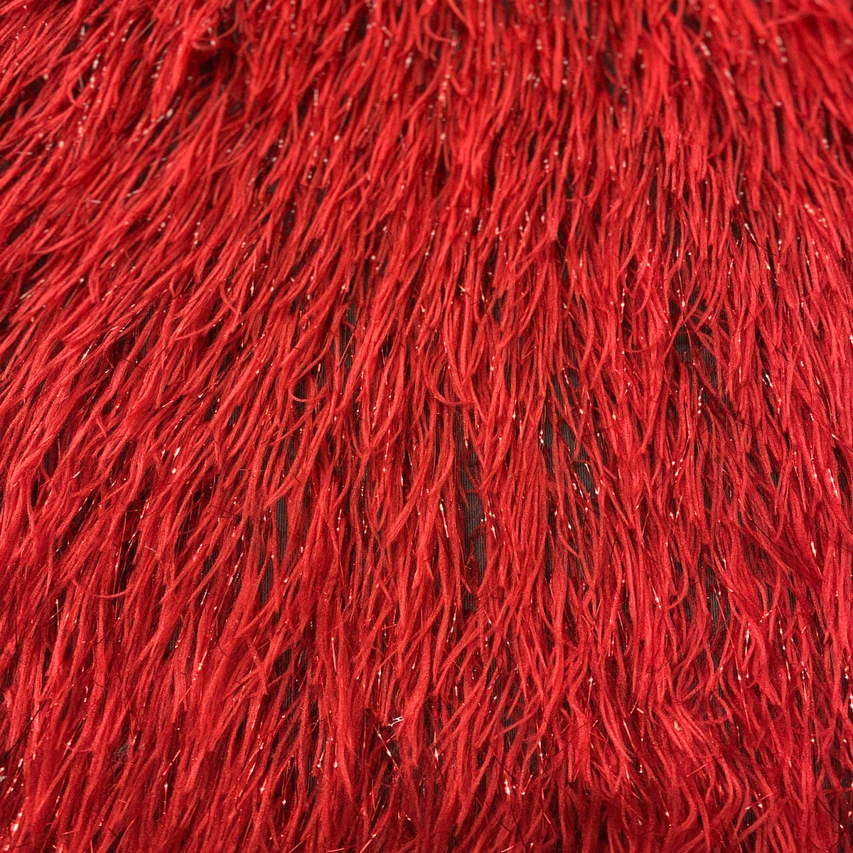 1 Yard Metallic Faux Fur Tinsel Ostrich Feather Fabric