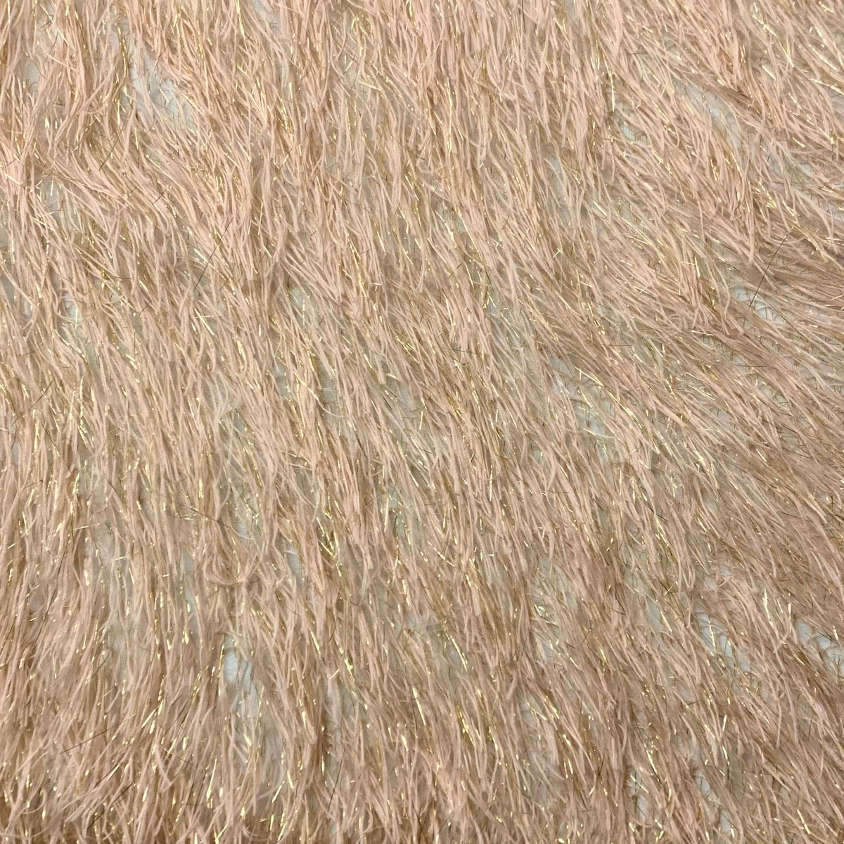 1 Yard Metallic Faux Fur Tinsel Ostrich Feather Fabric