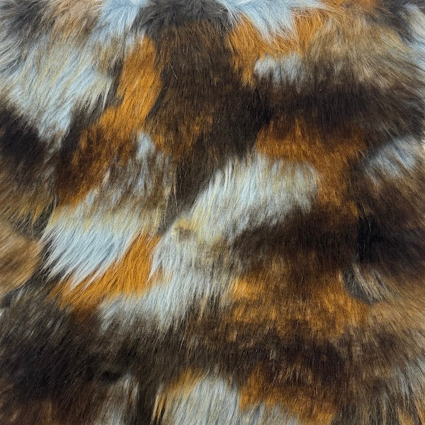1 Yard Multicolor Patchwork Faux Fur Fabric
