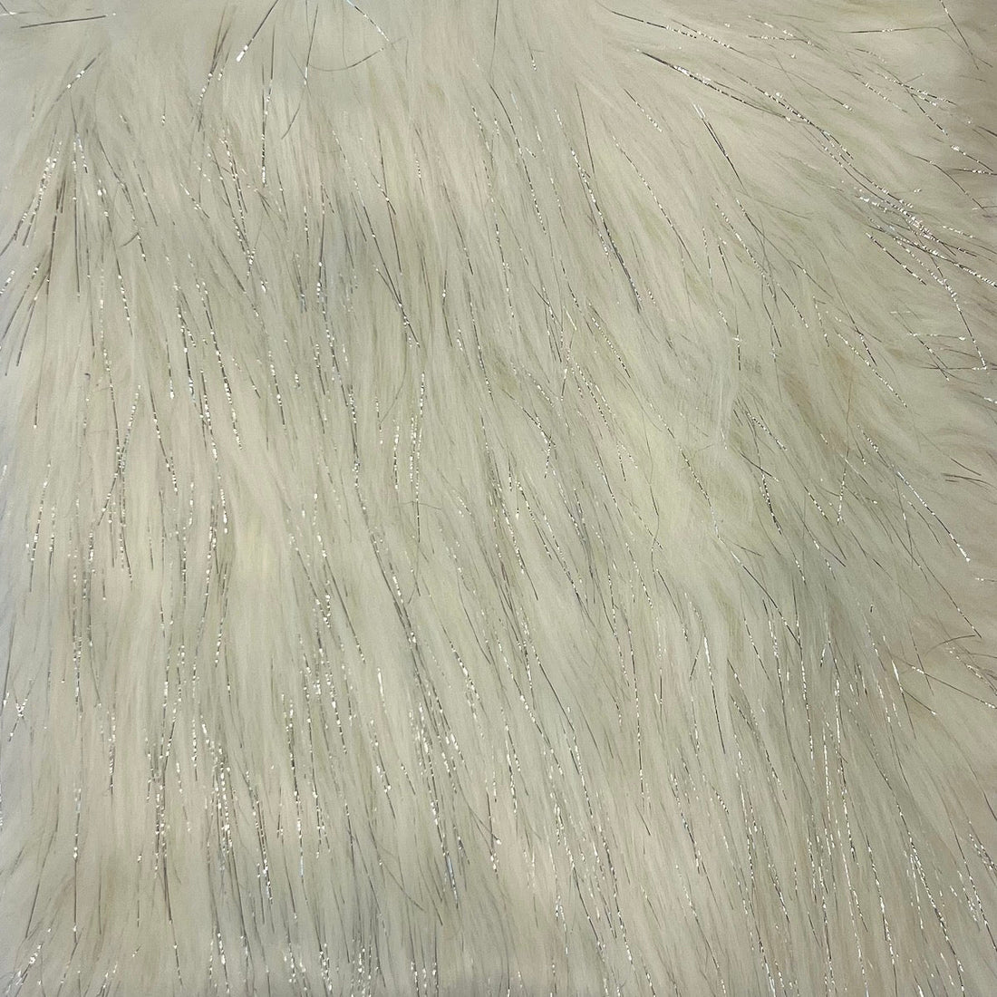 1 Yard 60" Sparkly Tinsel Faux Fur Fabric Shaggy Long Pile Glitter Fur for Costumes & Crafts