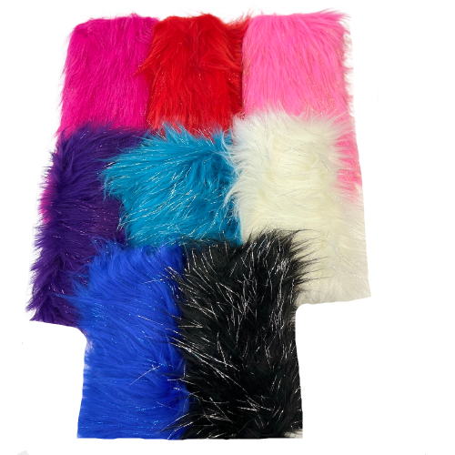 1 Yard 60" Sparkly Tinsel Faux Fur Fabric Shaggy Long Pile Glitter Fur for Costumes & Crafts