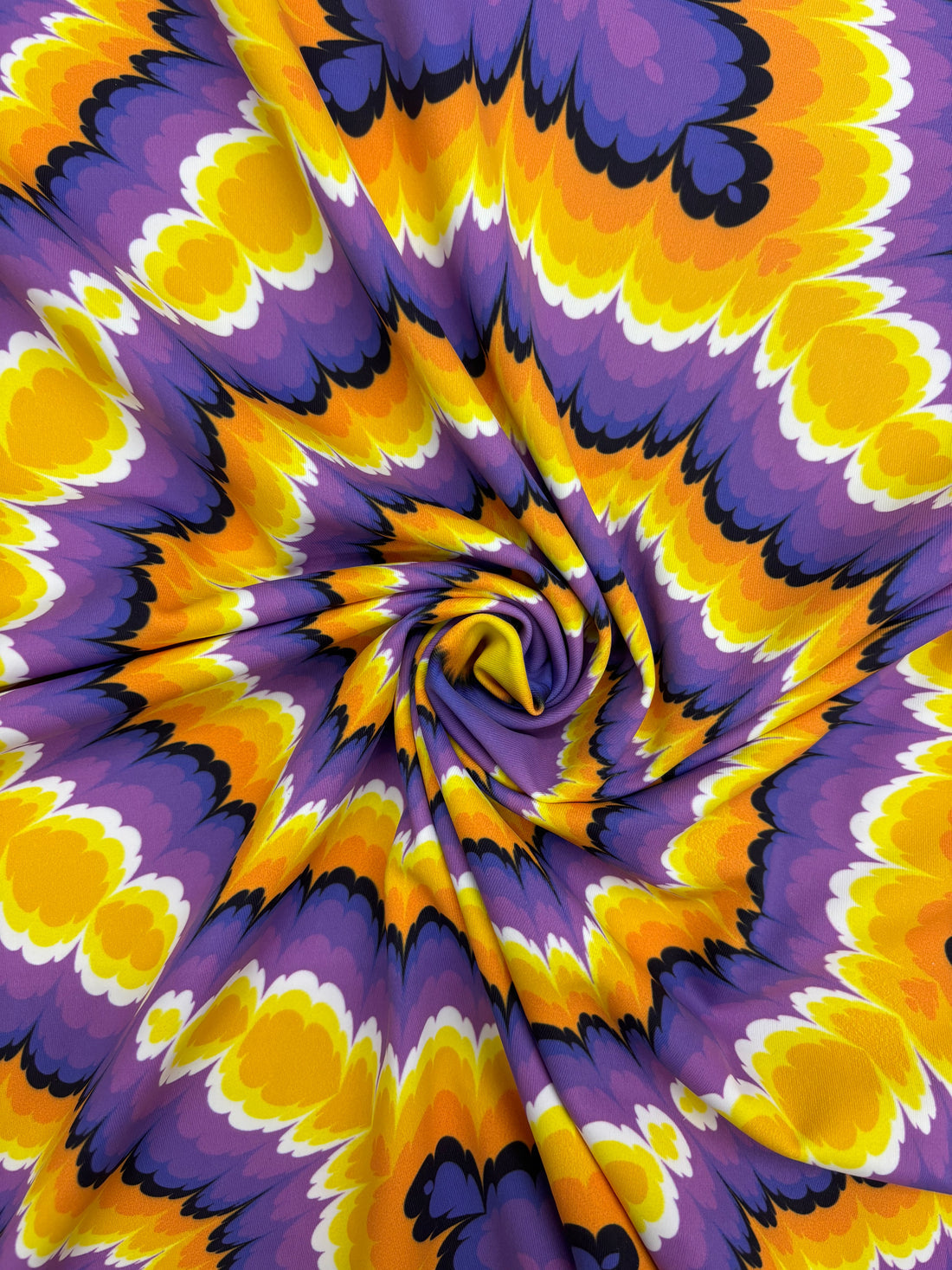 1 Yard Purple Tie Dye Illusion Four Way Stretch Spandex Fabric for Swimwear Leggings Costumes 58"/60" Width