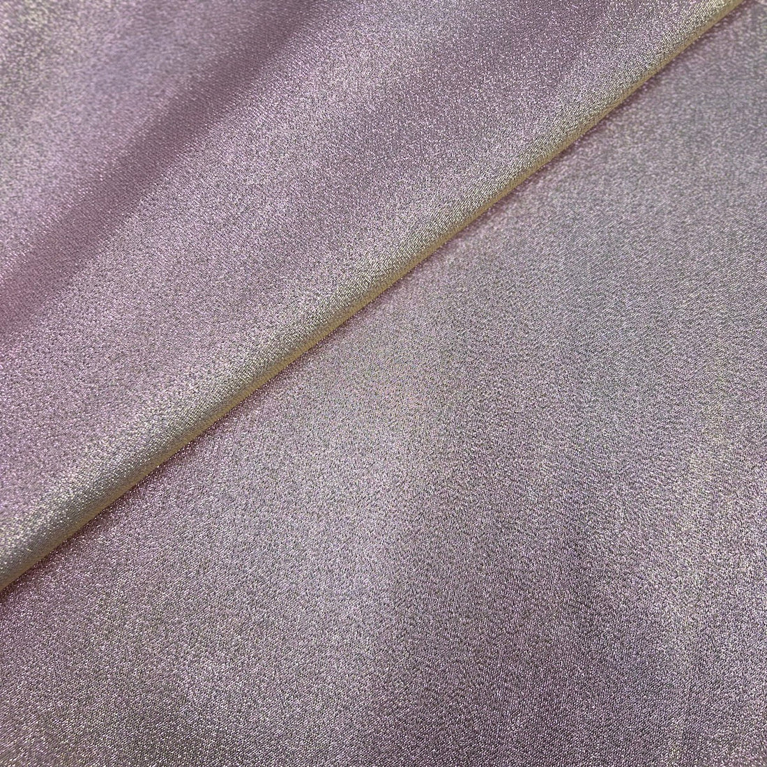 1 Yard Iridescent Glitter Lurex Faux Satin Fabric 58" Wide Shiny Polyester for Apparel & Decor