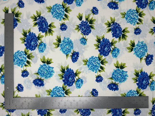 1 Yard ITY Knit Floral Print Fabric Soft Stretch Material for Dresses Skirts Tops 58 Inches Width
