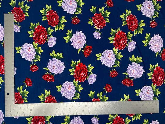 1 Yard ITY Knit Floral Print Fabric Soft Stretch Material for Dresses Skirts Tops 58 Inches Width