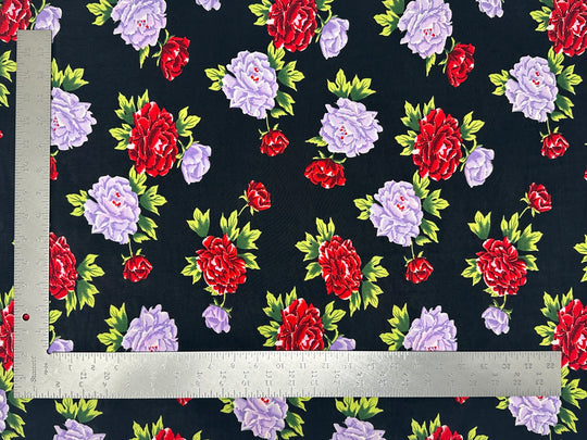 1 Yard ITY Knit Floral Print Fabric Soft Stretch Material for Dresses Skirts Tops 58 Inches Width