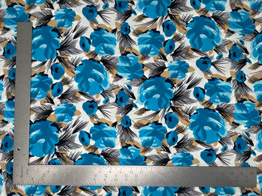 1 Yard Lightweight Floral ITY Knit Fabric Stretch Material for Clothing Dresses Tops 58 Inches Width