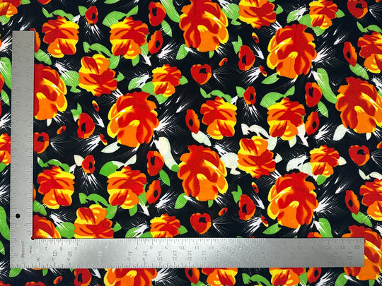 1 Yard Lightweight Floral ITY Knit Fabric Stretch Material for Clothing Dresses Tops 58 Inches Width