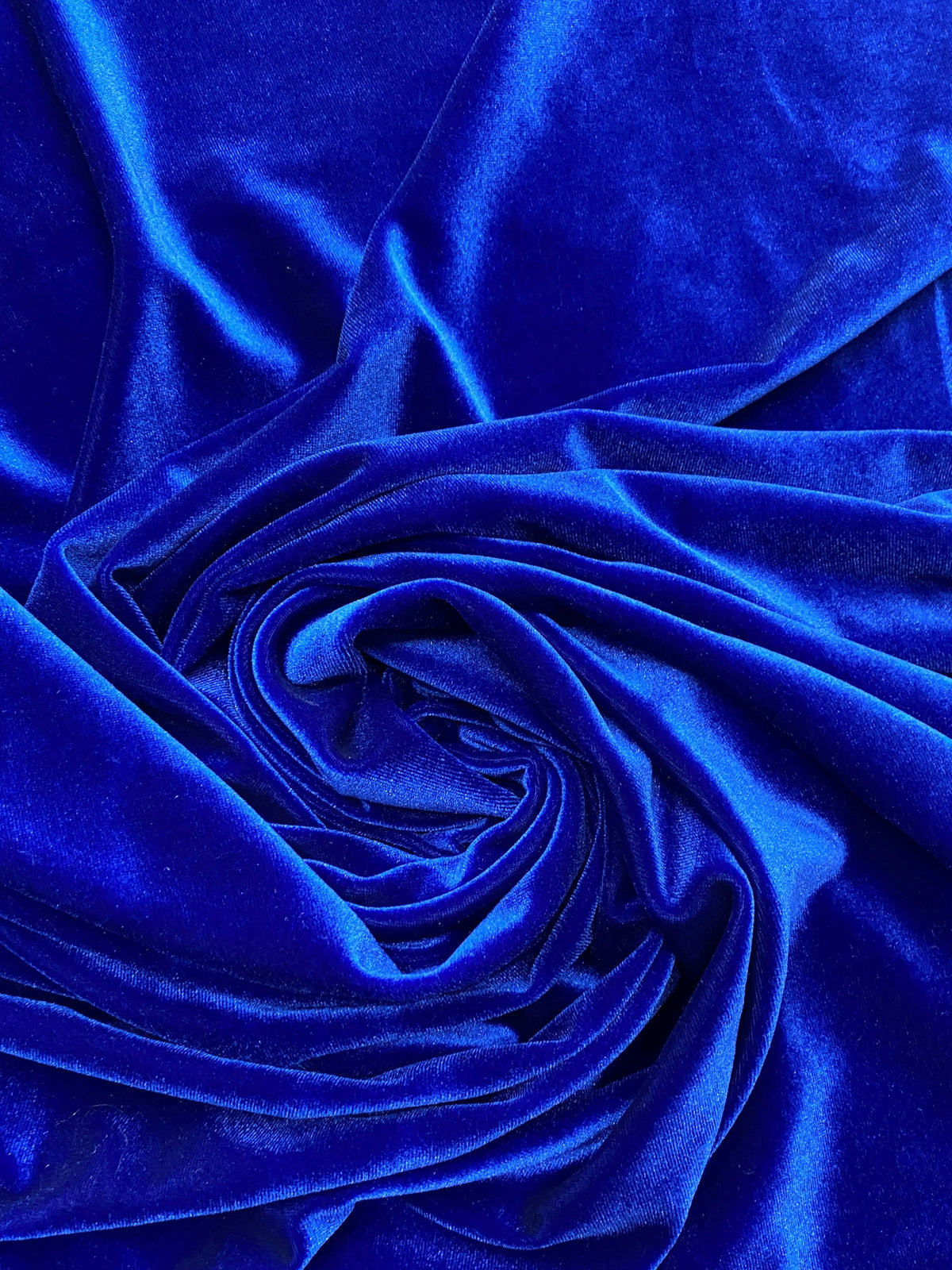 Royal Stretch Velvet Fabric - Royal Blue, 58"-60" Width