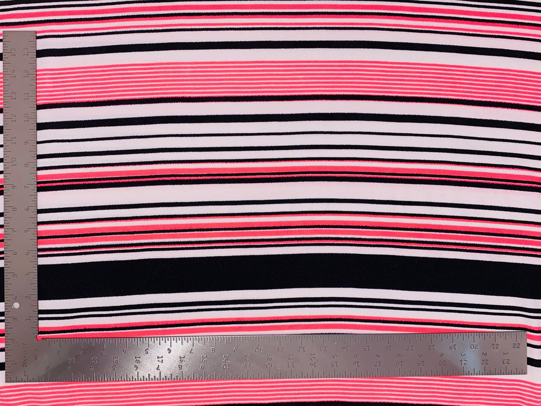 1 Yard Liverpool Knit Horizontal Multicolor Stripe Fabric for Apparel and Crafts – 58–60 Inches Wide