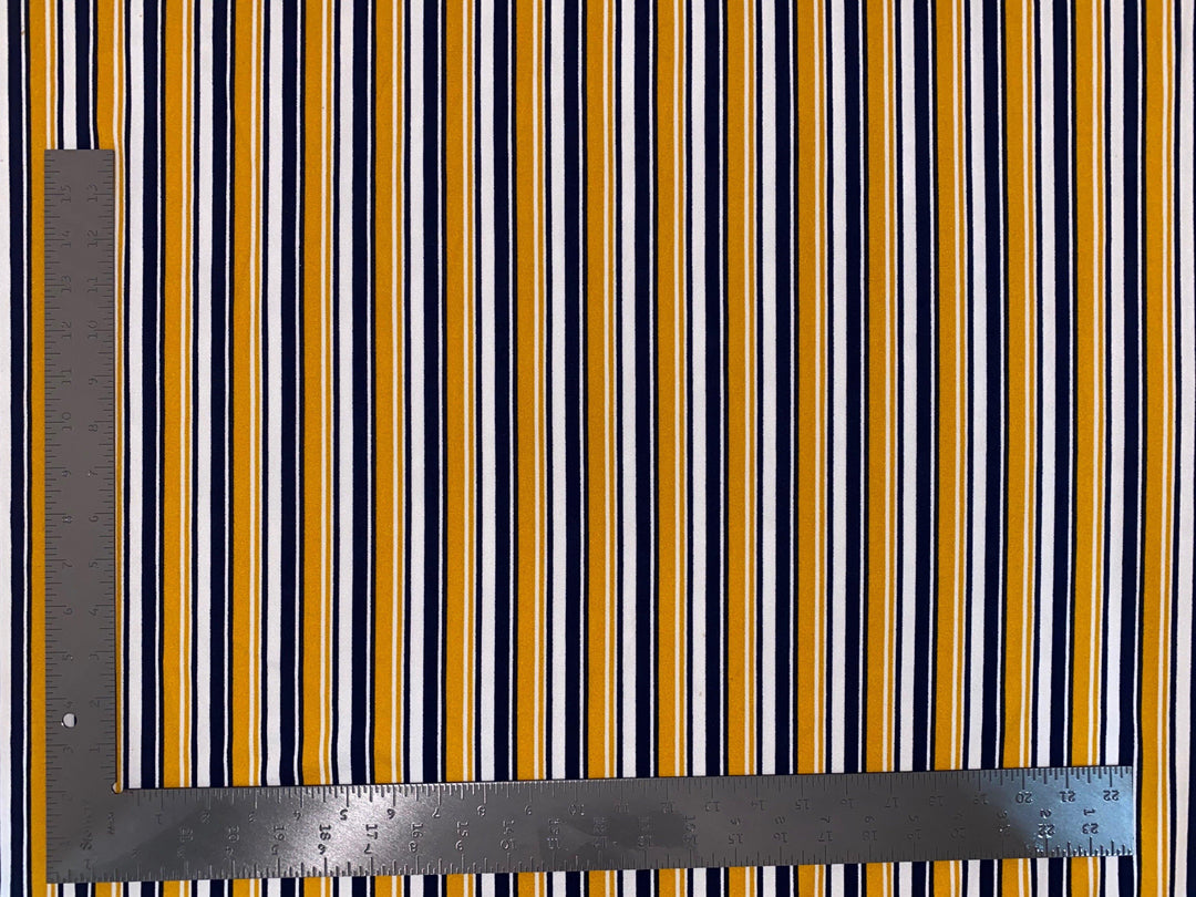 1 Yard Techno Crepe Knit Multicolor Stripe Print Fabric Lightweight Stretch 60 Inch Width