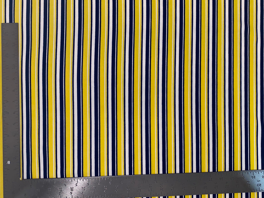 1 Yard Techno Crepe Knit Multicolor Stripe Print Fabric Lightweight Stretch 60 Inch Width