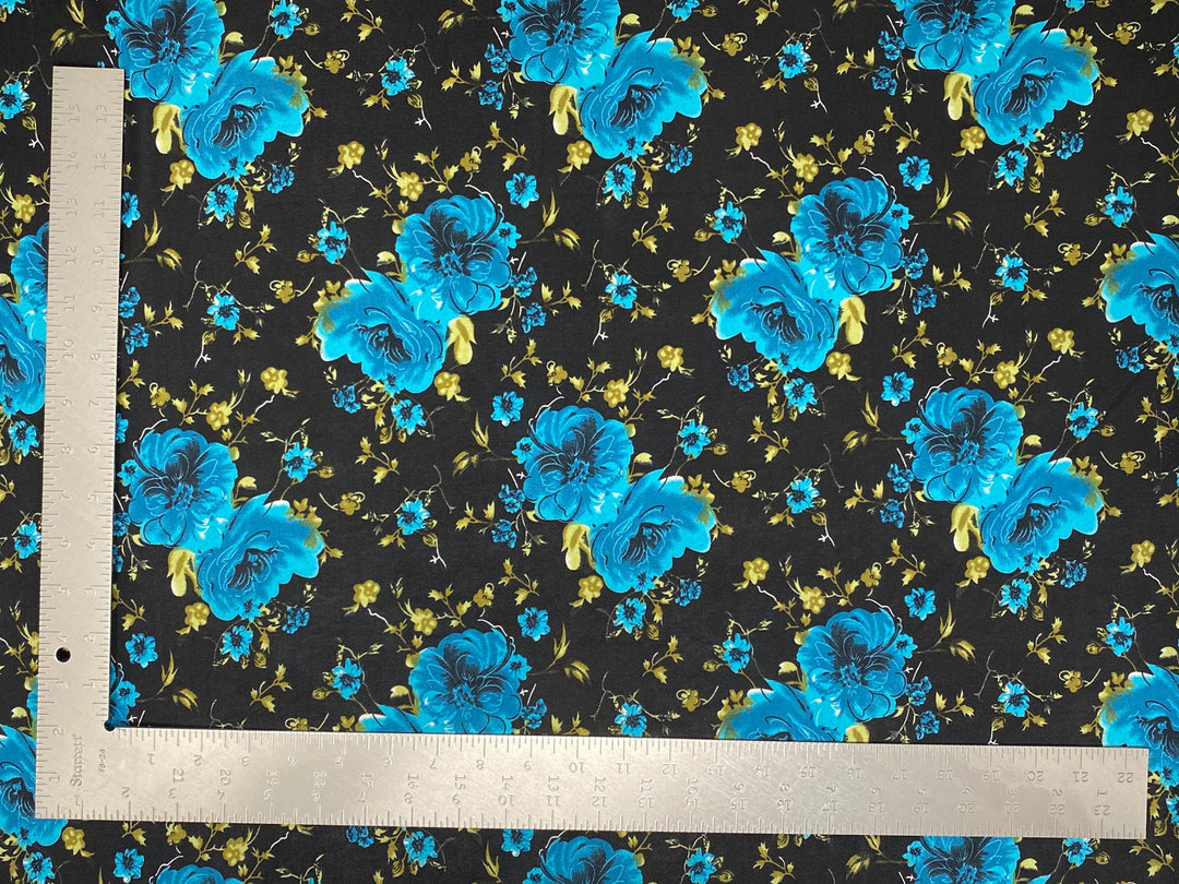 1 Yard ITY Knit Floral Print Fabric for Dresses and Apparel 60 Inches Wide