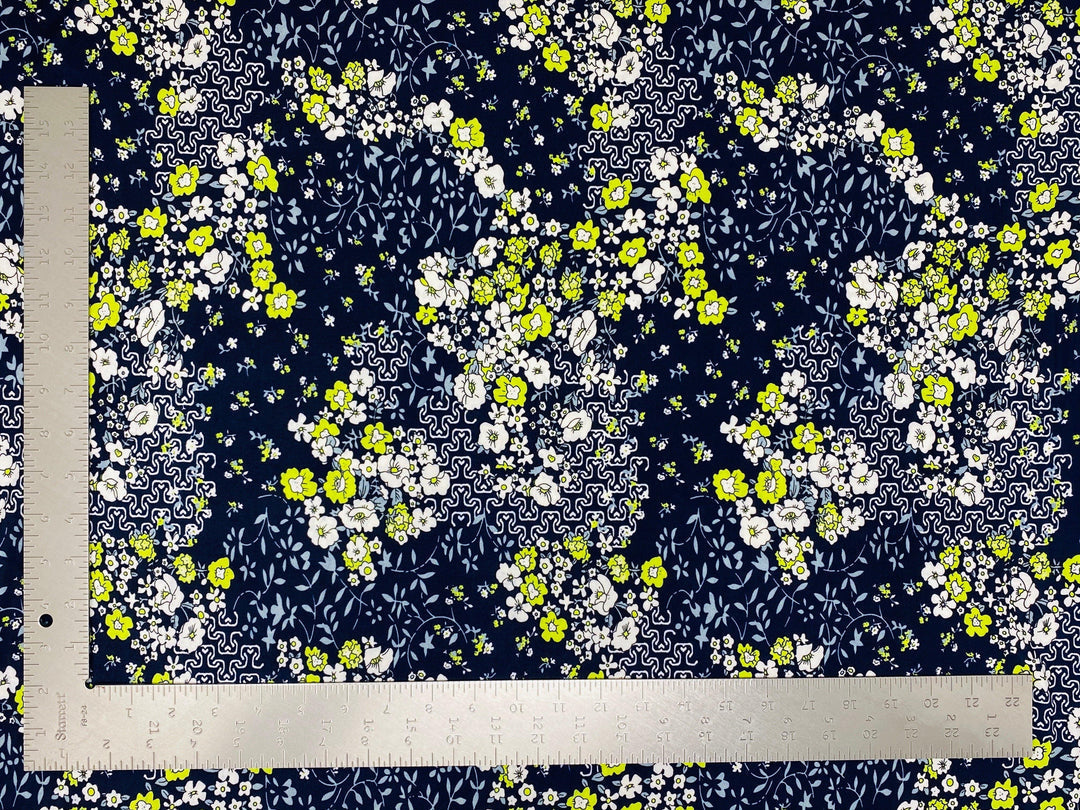 1 Yard Soft ITY Knit Floral Print Fabric For Dresses Tops Skirts Apparel Projects 60 Inch Wide