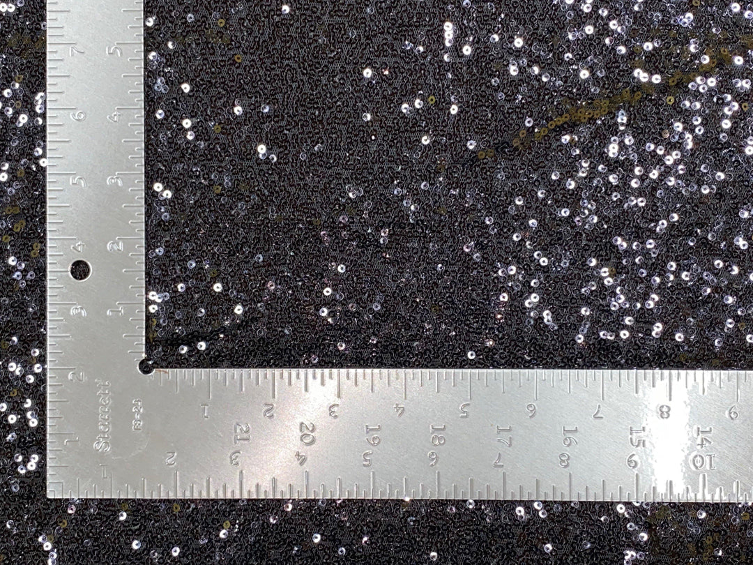 1 Yard 3mm Mini Shiny Sequins on Poly Spandex Mesh Fabric Sparkly Stretch 60 Inch Width