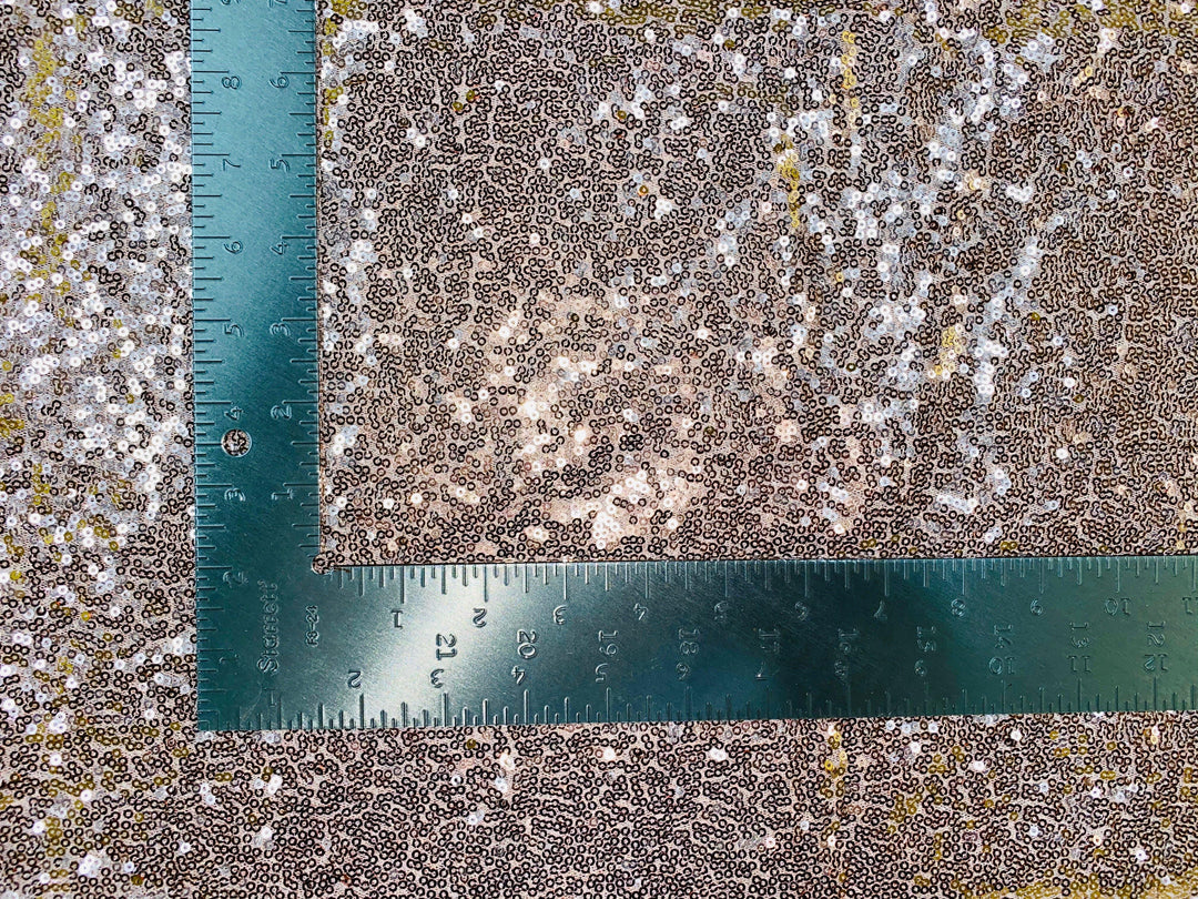 1 Yard 3mm Mini Shiny Sequins on Poly Spandex Mesh Fabric Sparkly Stretch 60 Inch Width