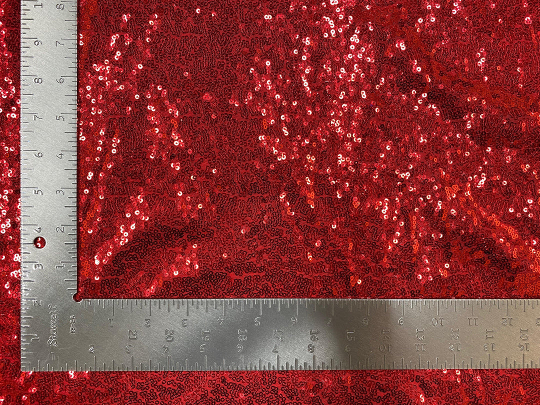 1 Yard 3mm Mini Shiny Sequins on Poly Spandex Mesh Fabric Sparkly Stretch 60 Inch Width