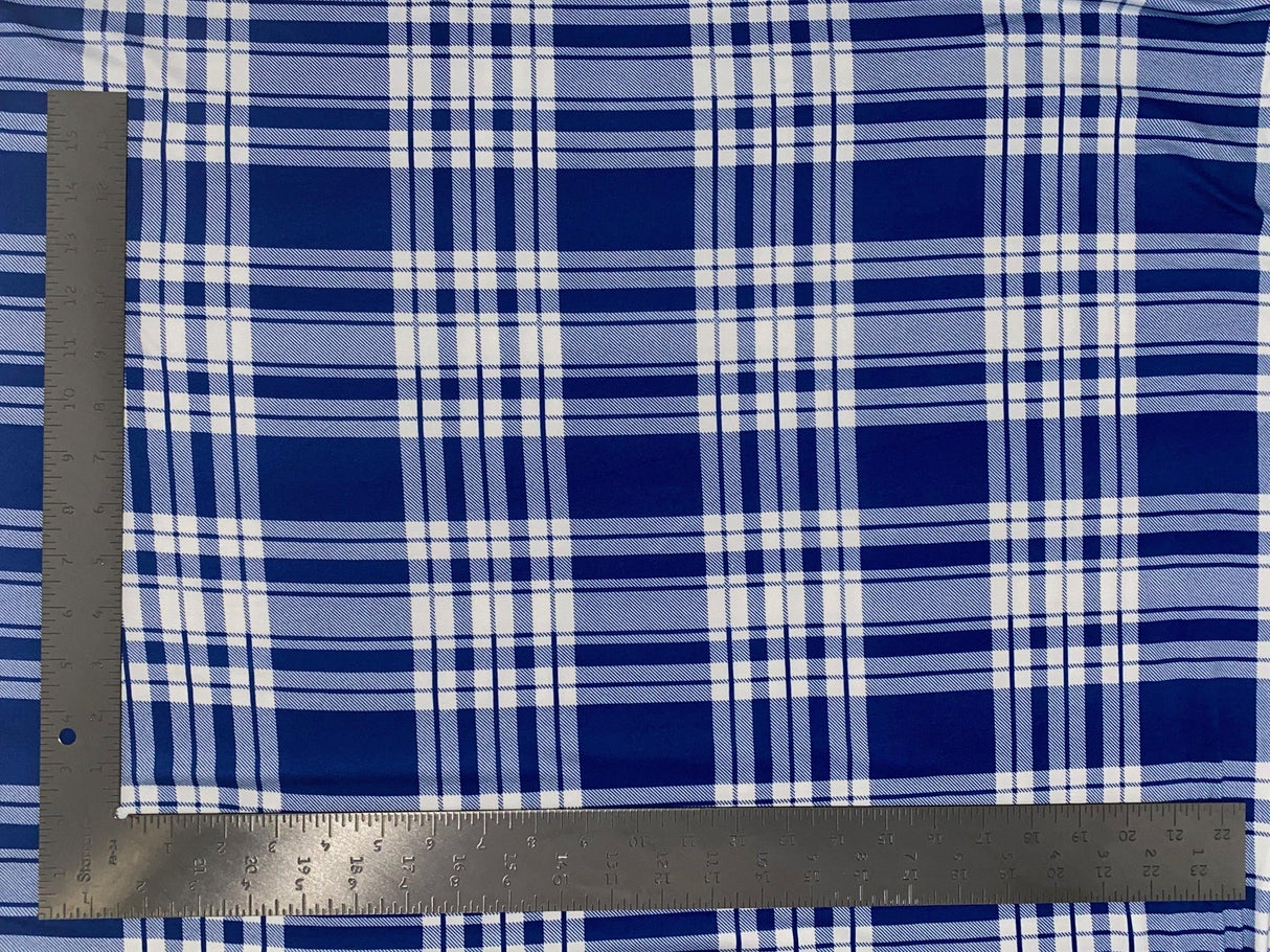 1 yard DTY brushed knit plaid print fabric soft stretchy material for tops skirts and scarves 60 inches