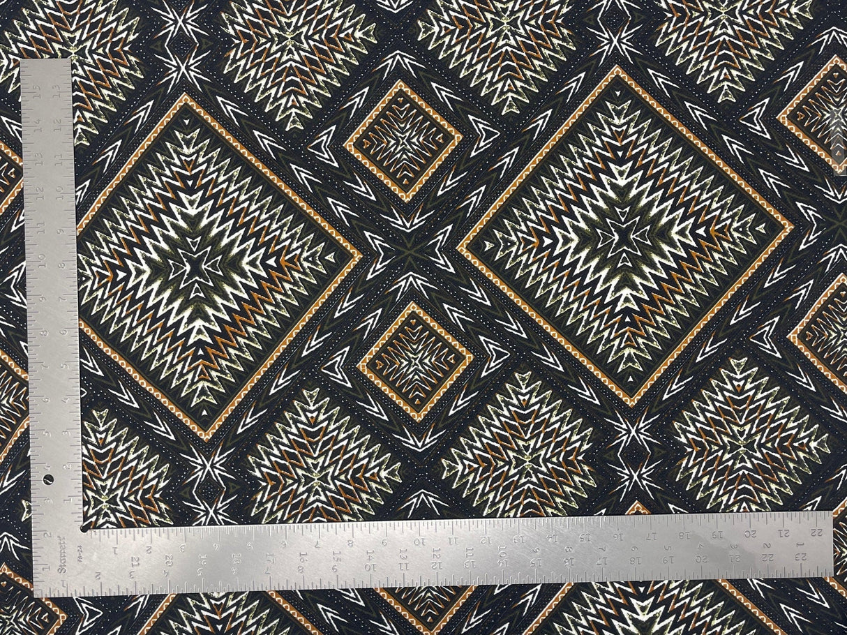 1 yard Liverpool knit geometric print fabric stretchy crepe for dresses tops skirts and jackets 60 inches