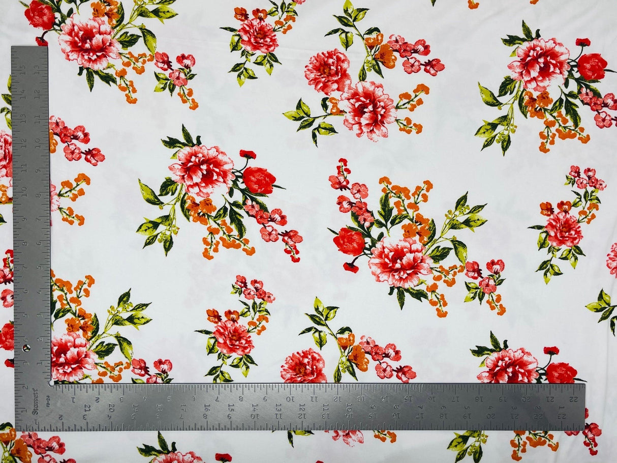 1 yard DTY floral brushed knit fabric soft double sided stretch for tops skirts dresses 60 inches wide